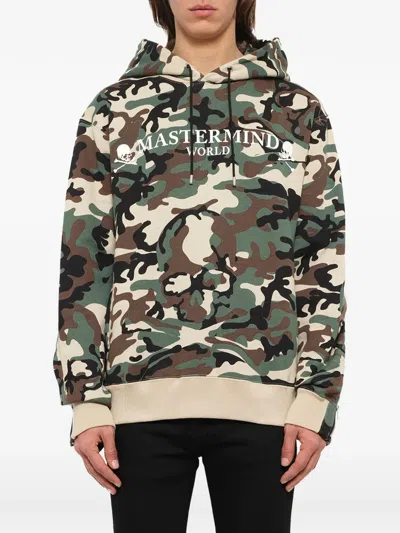 Mastermind Japan Camouflage-print Skull-motif Hoodie In Green