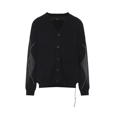 MASTERMIND JAPAN CASHMERE CARDIGAN WITH V-NECKLINE AND SKULL MOTIF