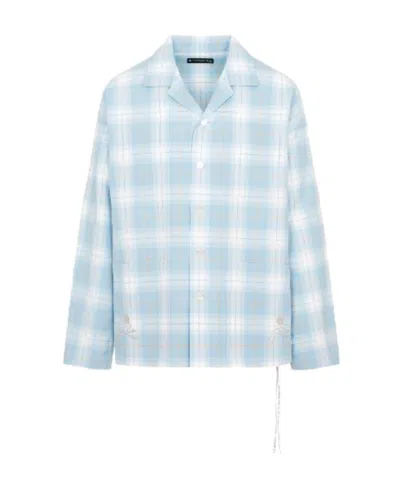 Mastermind Japan Checked Long-sleeve Shirt In Blue