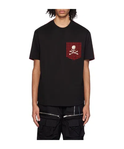 Mastermind Japan Checkered Short-sleeved T-shirt In Black