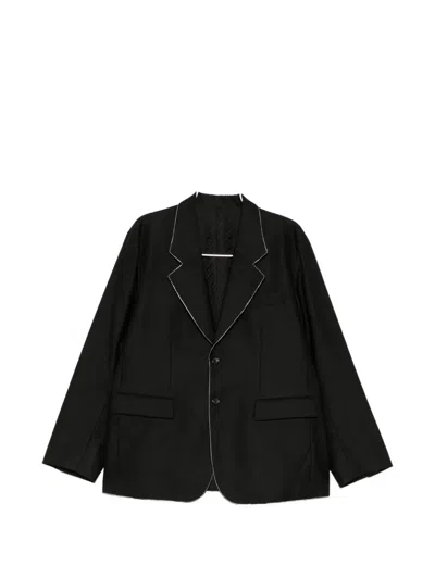 Mastermind Japan Contrast-stitched Notched-lapel Jacket In Black