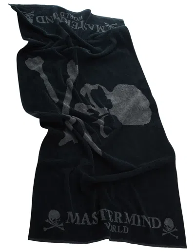 Mastermind Japan Cotton Logo Towel In Black