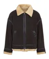 Mastermind Japan Brown Cotton Mutton Jacket With Embroidered Skull Detail In Brown