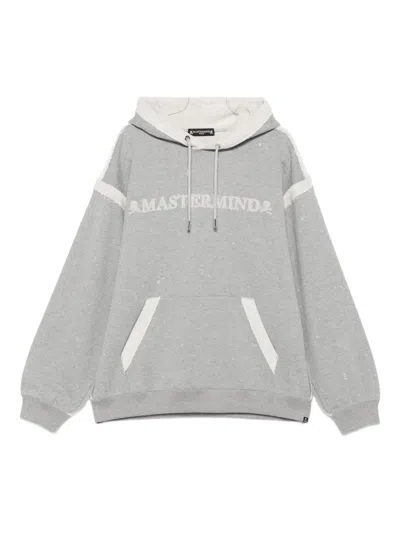 Mastermind Japan Cut-off Logo Hoodie In Gray