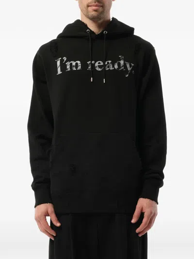 Mastermind Japan Distressed Graphic-print Hoodie In Black