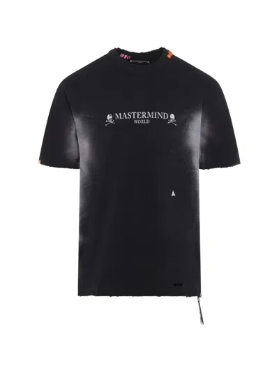 Mastermind Japan Distressed Logo-print T-shirt In Black
