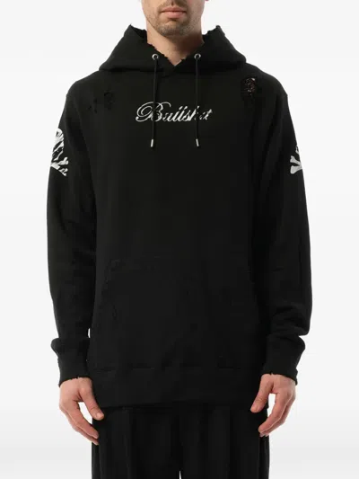 Mastermind Japan Distressed Skull-print Hoodie In Black