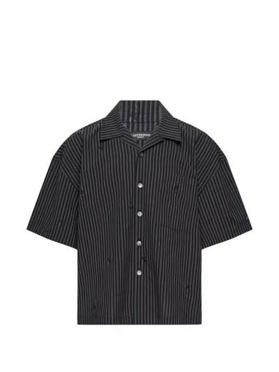 Mastermind Japan Loose Fit Multi Stripe Short Sleeve Shirt In Black