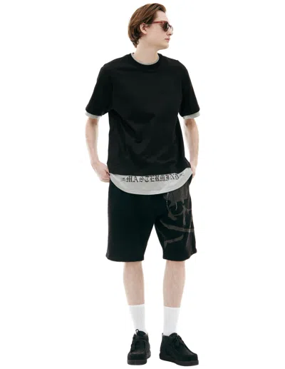 Mastermind Japan Double-layer Logo T-shirt In Black