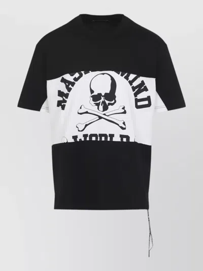 Mastermind Japan Drawstring Graphic Crew Neck Block T-shirt In Black