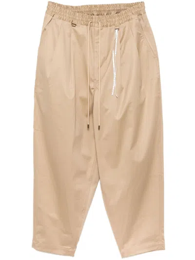 Mastermind Japan Embroidered-logo Drawstring Chino In Neutrals