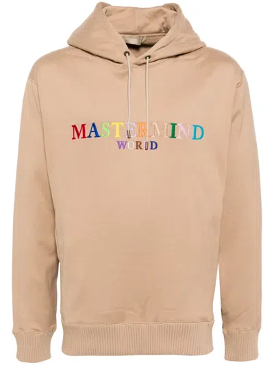 Mastermind Japan Embroidered Logo Hoodie In Braun