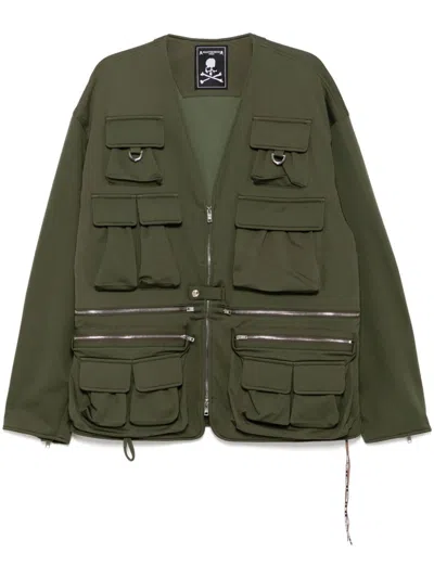 Mastermind Japan Embroidered-logo Military Jackets In Green