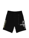 Mastermind Japan Embroidered Patch Drawstring Shorts In Black