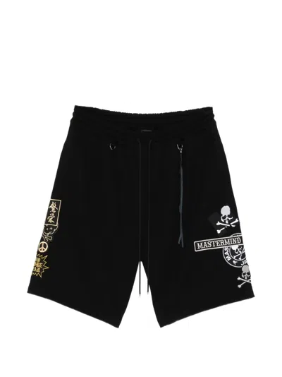 Mastermind Japan Embroidered Patch Drawstring Shorts In Black