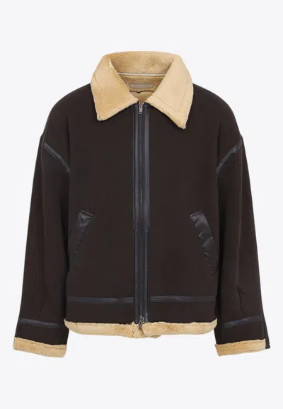 MASTERMIND JAPAN EMBROIDERED-SKULL MUTON JACKET