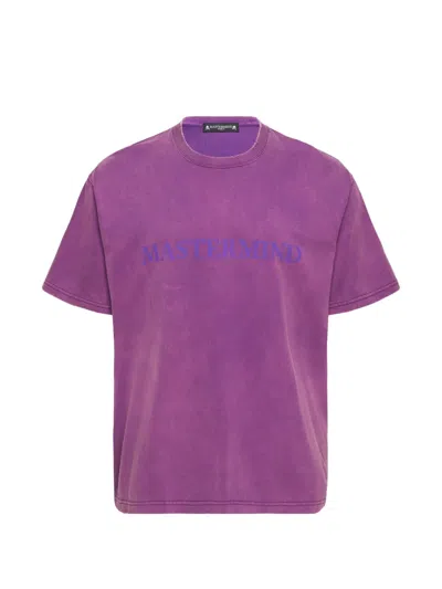 Mastermind Japan Faded-effect Logo-print T-shirt In Purple