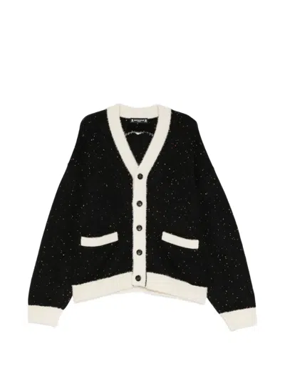Mastermind Japan Flecked-knit Tweed Cardigan In Black