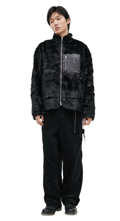 Mastermind Japan Fur Jacket With Patch Pocket In Black