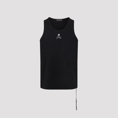 Mastermind Japan Glass Beaded Loopwheel Tank Top In Black