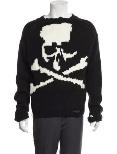Pre-owned Mastermind Japan Graphic Print Crew Neck Pullover In Black