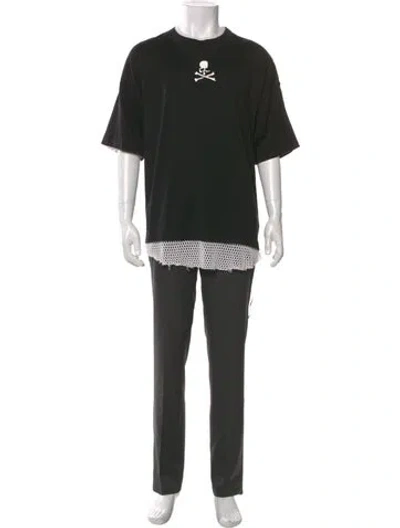 Pre-owned Mastermind Japan Graphic Print Crew Neck T-shirt In Black