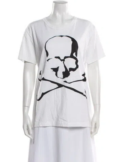 Pre-owned Mastermind Japan Graphic Print Scoop Neck T-shirt In White
