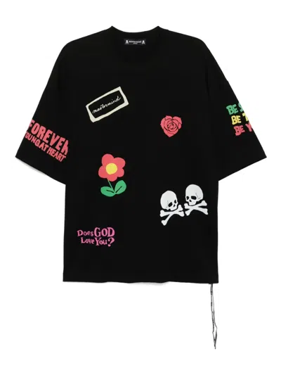 Mastermind Japan Hand Drawn Print T-shirt In Black