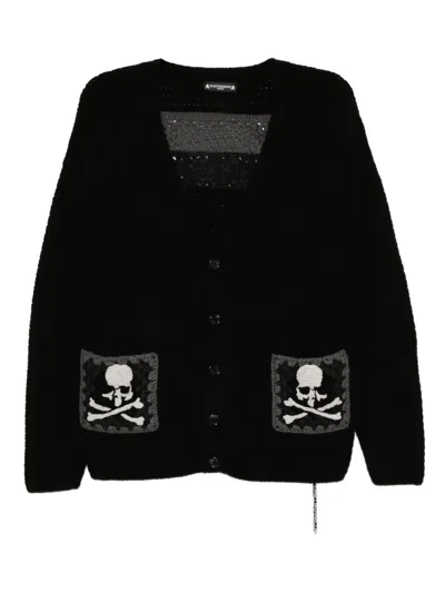 Mastermind Japan Hand Knitted Cardigan In Black