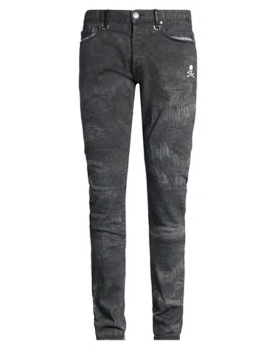 Mastermind Japan John Elliott X  Man Jeans Charcoal Size 30 Cotton, Polyurethane In Grey