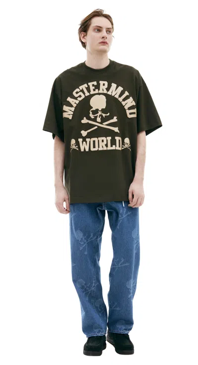 Mastermind Japan Khaki T-shirt With Logo In Black