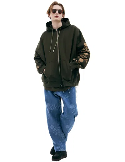 Mastermind Japan Khaki Zip Up Hoodie In Green