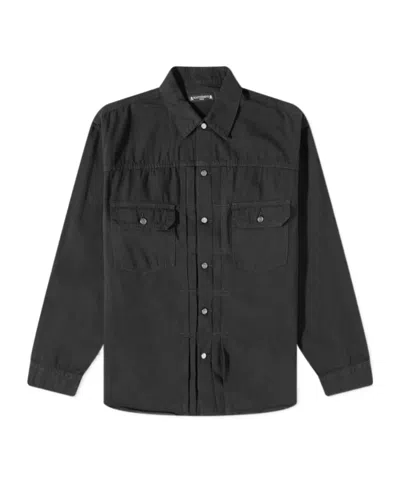 Mastermind Japan Lapel Button Shirt In Black