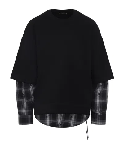 MASTERMIND JAPAN SKULL-PRINT LAYERED SWEATSHIRT