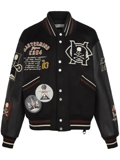 Mastermind Japan Black C2h4® Edition Curvilinear Bomber Jacket In Silent Black
