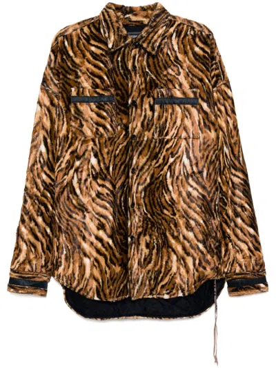 Mastermind Japan Leopard Jacket In Brown
