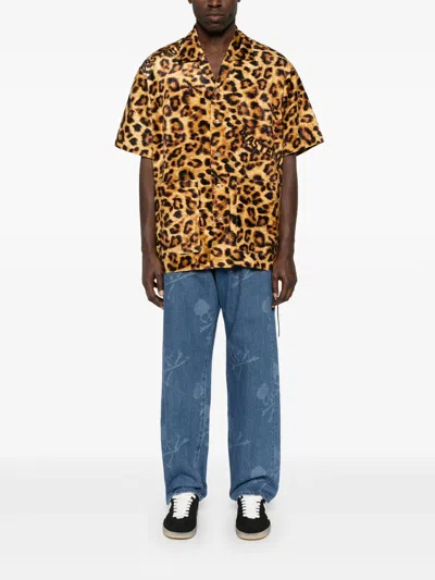Mastermind Japan Leopard Short Sleeve Shirt In Brown