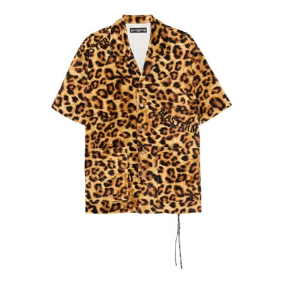 Mastermind Japan Leopard Short Sleeve Shirt In Brown
