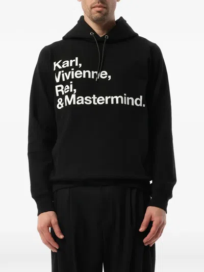 Mastermind Japan Lettering-print Drawstring Hoodie In Black