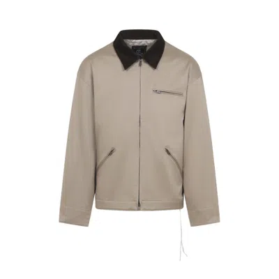 MASTERMIND JAPAN LIGHT BROWN POINT COLLAR ZIP JACKET