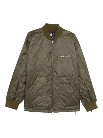 Mastermind Japan Logo-embroidered Quilted Jacket In Green
