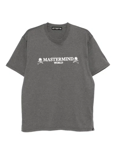 Mastermind Japan Logo-embroidered T-shirt In Gray