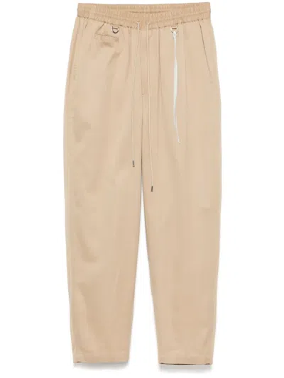 Mastermind Japan Logo-embroidered Trousers In Neutrals