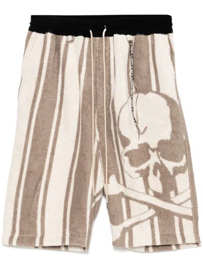 Mastermind Japan Logo-jacquard Shorts In Neutrals