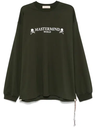 Mastermind Japan Logo-print Long-sleeve T-shirt In 3 Olive