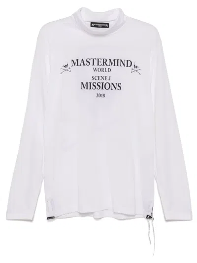 Mastermind Japan Logo Print Long Sleeve T-shirt In Weiss