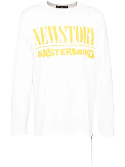 Mastermind Japan Logo Print Long-sleeves T-shirt In Weiss