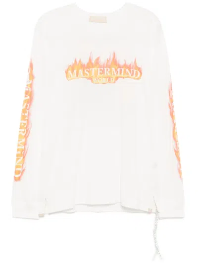 Mastermind Japan Logo Print Long-sleeves T-shirt In Weiss