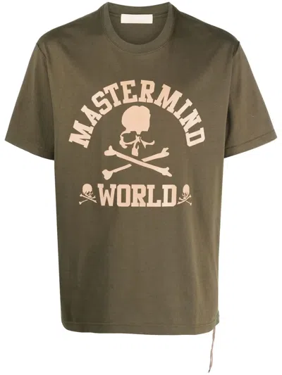 Mastermind Japan Khaki T-shirt With Logo In Green