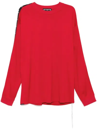 Mastermind Japan Logo-tape Long Sleeve T-shirt In Rot